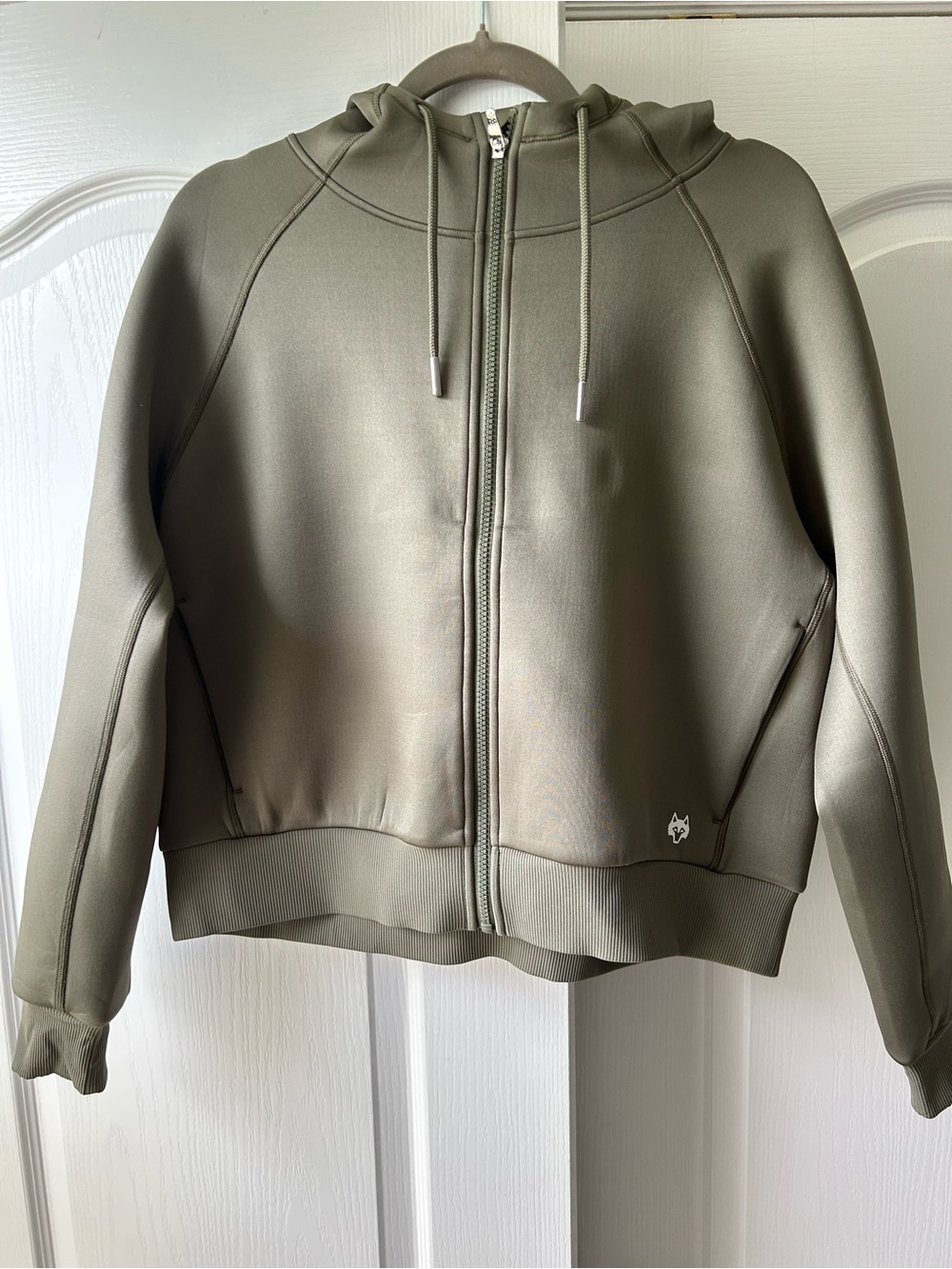 Greyson Kristina Full-Zip Hoodie Midweight Cropped Athletic Hoodie Green